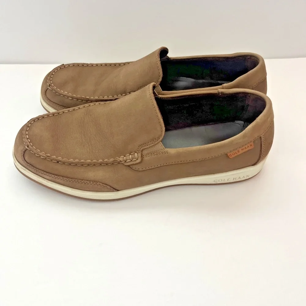 Cole Haan Shoes Men's Slip On Loafer Drivers 8.5M Tan Nubuck Preppy Coastal